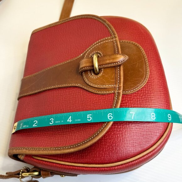 Vintage Coach DAKOTA LARIAT Made in Italy Red with Saddle Trim Rare - Picture 13 of 15